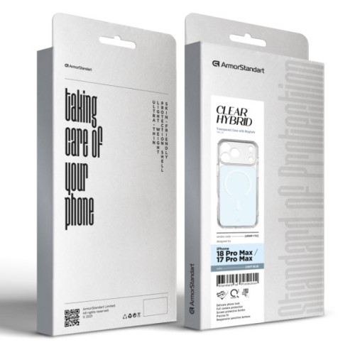 Чохол до мобільного телефона Armorstandart Clear Hybrid MagCase Apple iPhone 18 Pro Max / 17 Pro Max Light Blue (ARM91752)