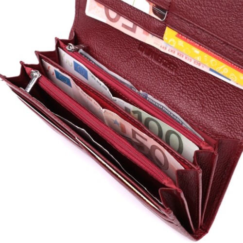 Гаманець ST Leather З натуральної шкіри Бордовий (22522)