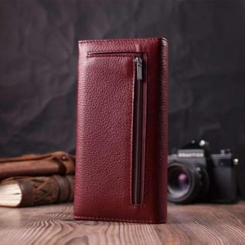 Гаманець ST Leather З натуральної шкіри Бордовий (22522)