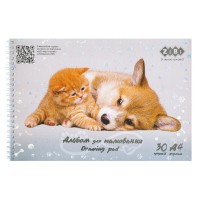 Альбом для малювання ZiBi Kids Line FRIENDLY, А4 30 арк., 120 г/м2, на пружині (ZB.1451-09)