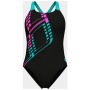 Купальник Arena Graphic Swimsuit Swim Pro L 010809-580 чорний, блакитний, рожевий 40 (3468337757429)