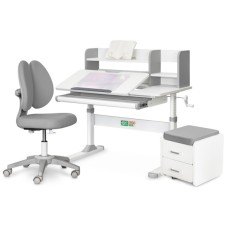Парта з кріслом ErgoKids (L) + тумба (TH-330 + Y-412 Lite + BD C3_GREY)