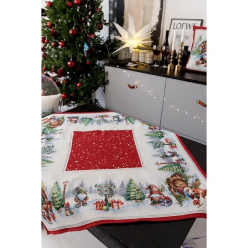 Скатертина Прованс гобеленова Різдвяне багаття 135х350 см (037408)
