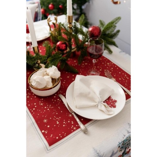 Скатертина Прованс гобеленова Різдвяне багаття 135х350 см (037408)