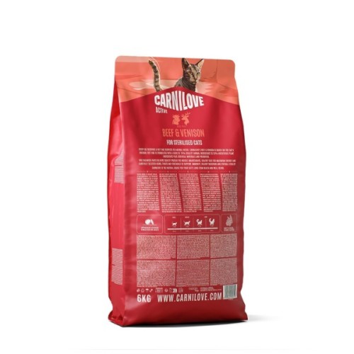 Сухий корм для кішок Carnilove Active Beef & Venison Sterilised 6 кг (8595602581719)