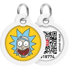 Адресник для тварин WAUDOG Smart ID з QR паспортом "Рік і Морті 3", коло 30 мм (230-0282)