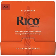 Тростина для кларнета D'Addario Rico - Bb Clarinet #2.0 - 25 Box (RCA0120-B25)