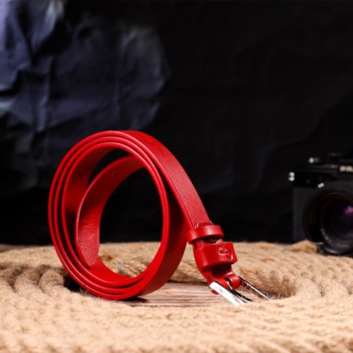 Ремінь Grande Pelle Жіночий з натуральної шкіри Червоний (21445)