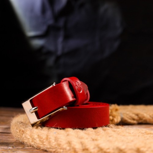 Ремінь Grande Pelle Жіночий з натуральної шкіри Червоний (21445)