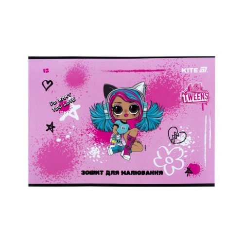 Альбом для малювання Kite LOL, 12 аркушів (LO25-241)