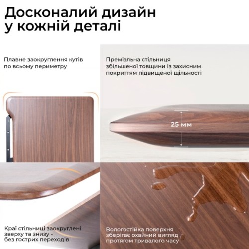 Комп'ютерний стіл Sihoo з електрорегулюванням висоти D07 1.8m Walnut/Black (D07A-101/D07J-101-AB/D07-P)