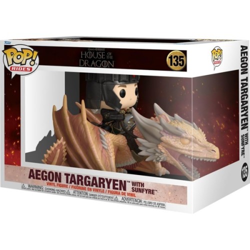 Фігурка Funko Pop Rides серії Дім Дракона S4 - Ейґон Тарґарієн і Сонцежар (83460)