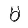 Дата кабель USB 2.0 AM to Lightning 1.2m 2.4A nylon light indicator U93 black HOCO (6931474732132)