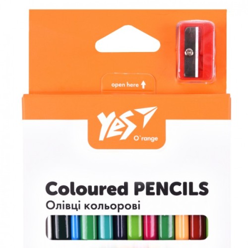Олівці кольорові Yes Orange Line 18 шт 36 кольорів з точилкою (290752)