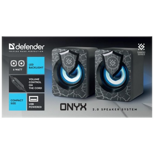 Акустична система Defender Onyx Led USB Black (65038)