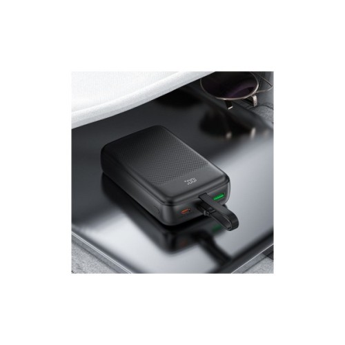 Батарея універсальна Acefast 20000mAh 22,5W PD, QC/3.0 USB-A+USB-C In/Out,build-in cable M14 Black (6974316283966)