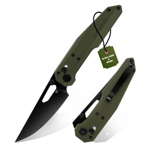 Ніж Hightron Sharplyn,14C28N, G10, зелений, чорний клинок (HK01GRN)