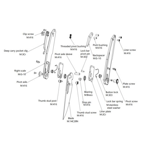 Ніж Hightron Sharplyn,14C28N, G10, зелений, чорний клинок (HK01GRN)
