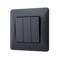 Вимикач Videx BINERA 3кл чорний графіт (VF-BNSW3-BG)