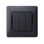 Вимикач Videx BINERA 3кл чорний графіт (VF-BNSW3-BG)