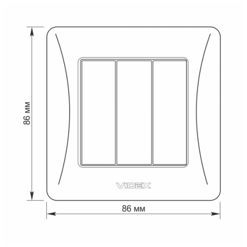 Вимикач Videx BINERA 3кл чорний графіт (VF-BNSW3-BG)