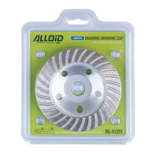 Круг зачистний Alloid шліфувальний, алмазний, Turbo Wave, 125мм (DG-5125T)
