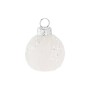 Ялинкова іграшка Chomik скляні кульки 4 см, 6шт, білі з блискітками (5900779855786)