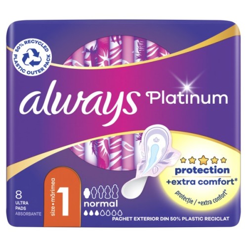 Гігієнічні прокладки Always Platinum Normal (Розмір 1) 8 шт. (8001090444875)