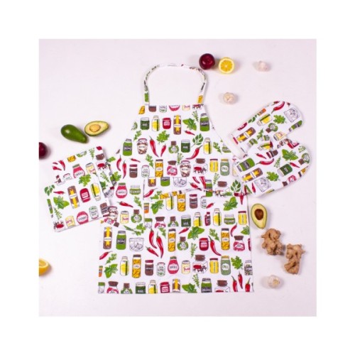 Фартух MirSon Набір №212 - Spices дві прихватки + дві рукавички-прихватки + фартух (2200006754244)