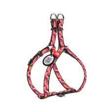 Шлея для котів WAUDOG Nylon з QR паспортом "Банани на рожевому" пластиковий фастекс XS (319-4055)