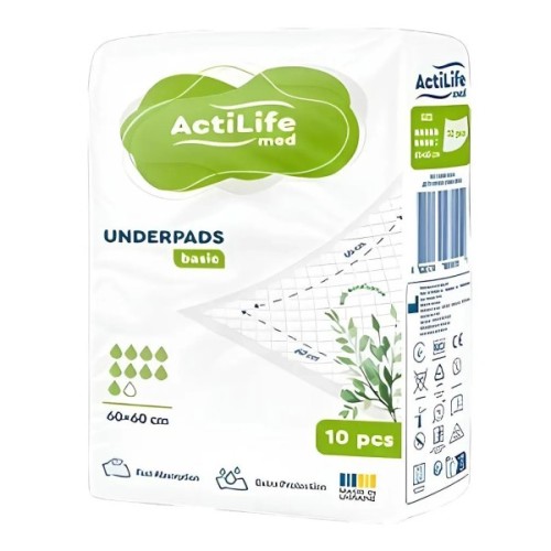 Пелюшки для малюків ActiLife Med Basic 60 х 60, 10 шт (4820174981419)