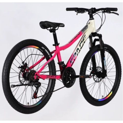 Велосипед Space 26" AURORA DD FR рама-13" ST 2026 біло-рожевий (OPS-SP-26-095)