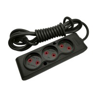 Мережевий подовжувач TECCO 5м 3 поста black (8681277843310)