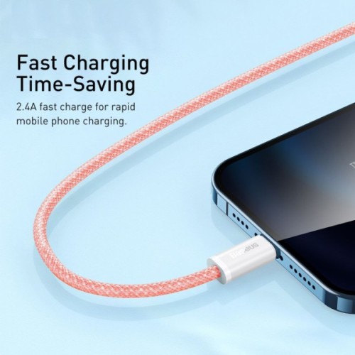 Дата кабель USB 2.0 AM to Lightning 1.0m 2.4A orange Baseus (CALD000407)