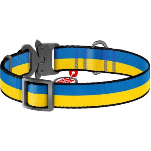 Нашийник для тварин WAUDOG Nylon з QR паспортом Colors of freedom металева пряжка-фастекс L (4507-4020)