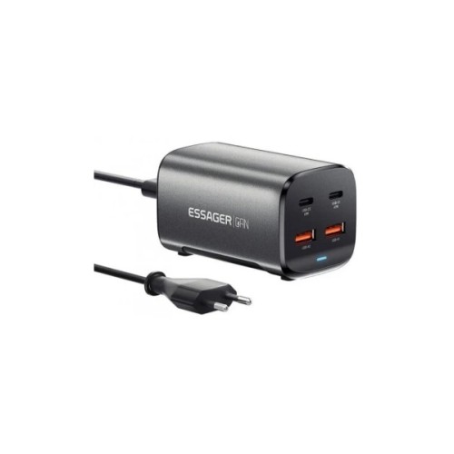 Зарядний пристрій Essager 2xUSB-C + 2xUSB 67W GaN (ECT2AC-JYB0G-Z)