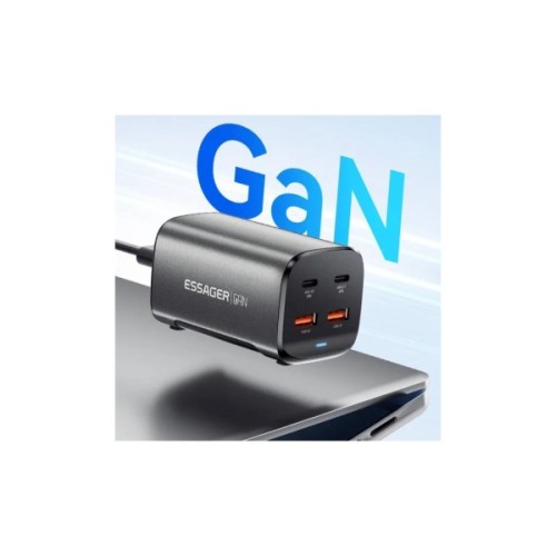 Зарядний пристрій Essager 2xUSB-C + 2xUSB 67W GaN (ECT2AC-JYB0G-Z)