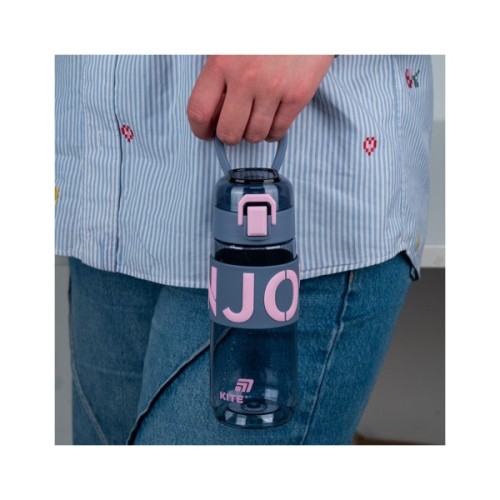 Пляшка для води Kite 550 мл сіро-рожева (K25-1232-2)