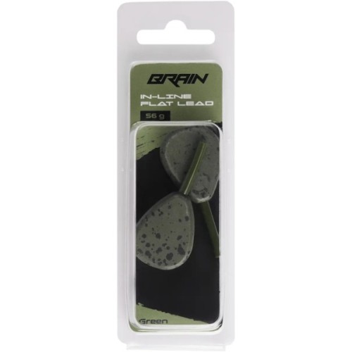 Грузило Brain In-Line Flat Lead 56g 2шт/уп Green (1858.32.04)