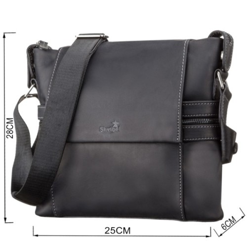 Сумка Shvigel Шкіряна Чорна (11096)