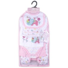 Набір дитячого одягу Luvena Fortuna для дівчаток подарунковий 7 предметів (G8342.3-6)