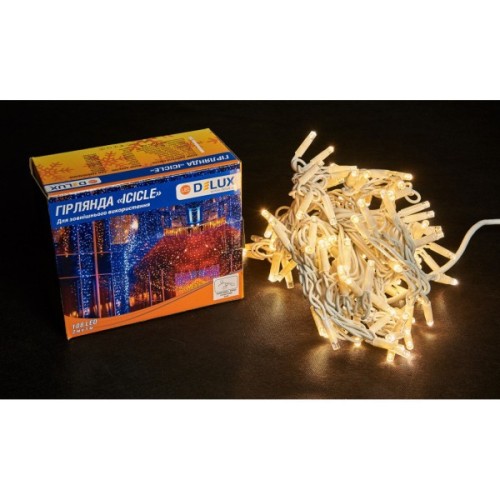 Гірлянда Delux ICICLE flash 108LED 2 х 1 м теплий білий / білий IP44 EN (90012948)