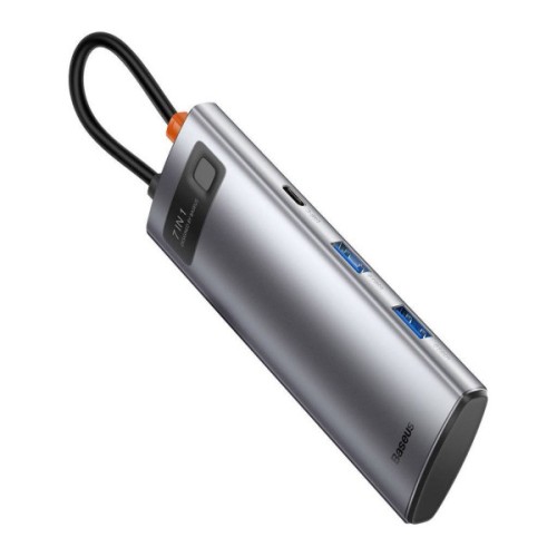 Порт-реплікатор Baseus 7-in-1 Metal Gleam Series Type-C to HDMI+USB+SD/TF Docking Station (WKWG020113)
