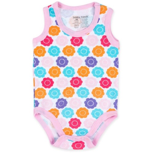 Боді дитяче Luvable Friends 3 шт без рукавів з малюнком для дівчаток (37310.6-9 F)