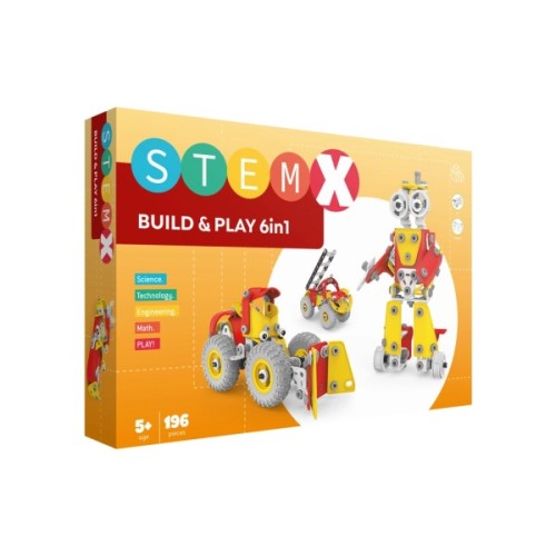 Конструктор Stem з болтами Build&Play 6 в 1 на 196 деталей (3858894673285)