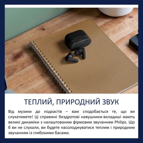 Навушники Philips TAT2000BK/00 Wireless Black (TAT2000BK/00)