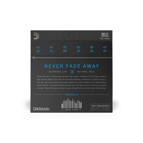 Струни для гітари D'Addario XT 80/20 Bronze Light 12-String (10-47) (XTABR1047-12)