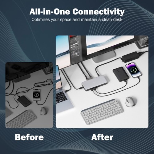 Порт-реплікатор Digitus USB-C > 2xHDMI/DP/2xUSB-A/USB-C/SD/MicroSD/RJ54/DC/Audio (DA-70917)