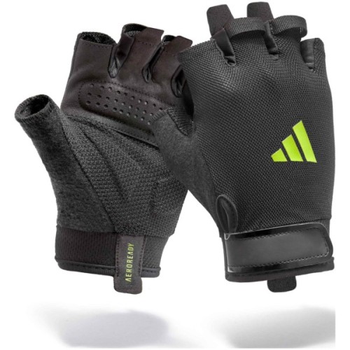 Рукавички для фітнесу Adidas Essential Training Gloves ADGB-15003GN чорний, зелений L (885652025973)