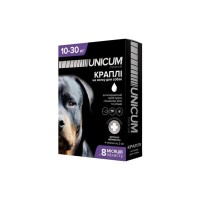 Краплі для тварин Unicum COMPLEX від бліх, кліщів та гельмінтів на холку для собак 10-30 кг/4 шт (4820150202521)